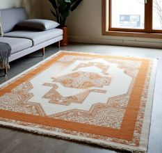 Handknotted Wool Area Ivory Rug